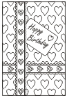 Free birthday card template #Birthday Hearts 0005