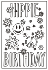 Free birthday card template #Hippie Birthday 0006