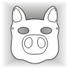 Pig face mask template #004008