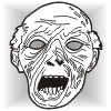 Zombie Halloween mask template #009007