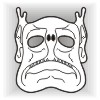 Fish face Horror mask template #010002