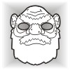 Bearded man face mask template #013003