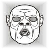 Bald Ghoul Halloween mask template #020002